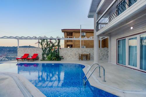 Kolam renang di atau dekat dengan Villa Lucida - Kalkan Hills - Exclusive Villas with Private Pool and Majestic Sea Views