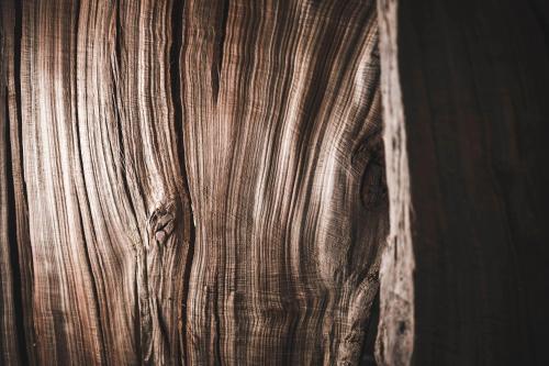 a close up of a wooden wall with wood grain at Luxury Chalet Vilaiet in Ortisei