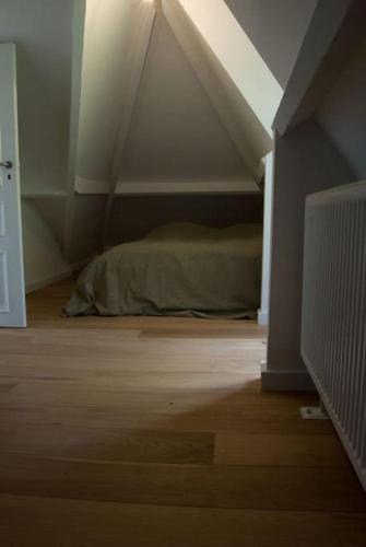 a bedroom with a bed in the attic at Le Chaperon Villa in Tellin