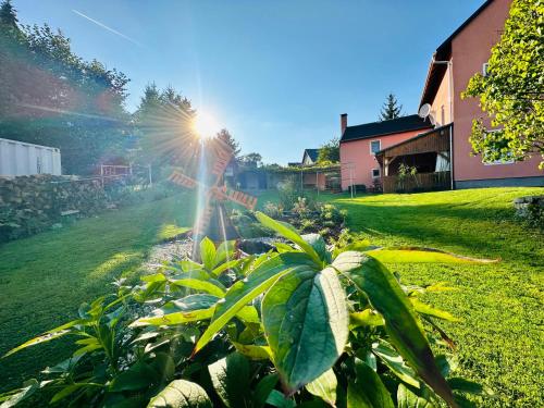 Κήπος έξω από το Gemütliche Wohnung in Grünhainichen Erzgebirge
