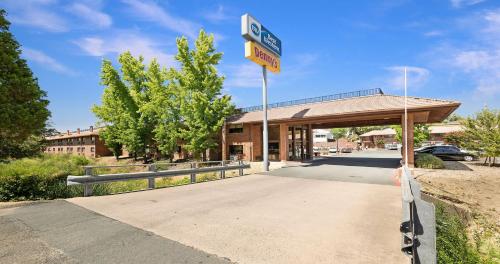 a gas station with a sign in front of it at Best Western Amador Inn in Jackson