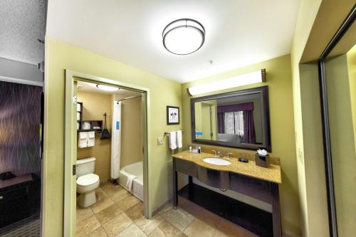 a bathroom with a sink and a toilet at Hampton Inn & Suites Chadds Ford in Glen Mills