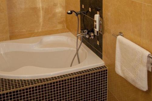 Kylpyhuone majoituspaikassa Hotel River