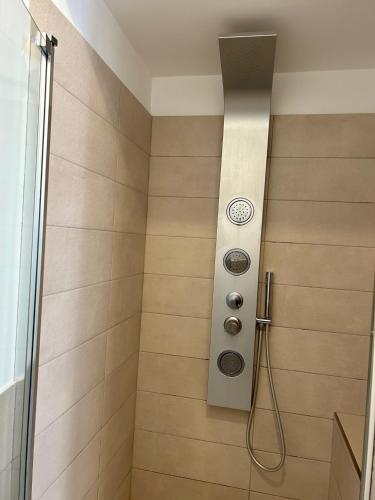 a shower with a shower head and a shower at THE PALACE B&B and Apartments in Santo Stefano di Camastra