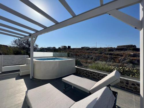 A balcony or terrace at Sostis Sunrise Villa