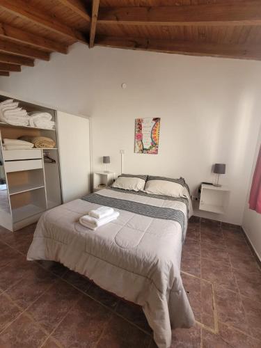 a bedroom with a large bed in a room at depto temporario para 4 pax in Neuquén