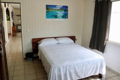 um quarto com uma cama num quarto em Faatau House 3 bedrooms and big living room em Papeete