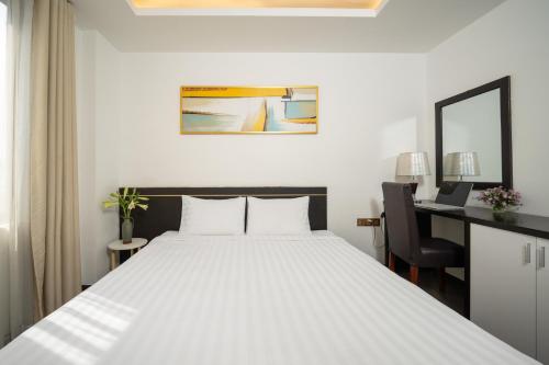 Ένα ή περισσότερα κρεβάτια σε δωμάτιο στο Hanami Suite and Apartment