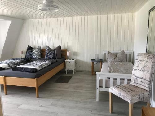 Postel nebo postele na pokoji v ubytování Wohlfühloase Brombachsee