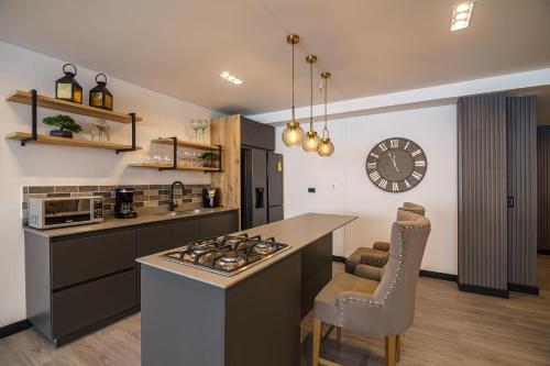 Kuchyň nebo kuchyňský kout v ubytování First Class Hotel