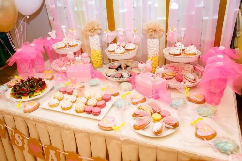 a table with pastries and other desserts on it at Chicago Marriott Naperville in Naperville