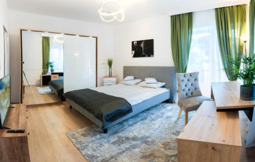 Postel nebo postele na pokoji v ubytování Cris Apartments