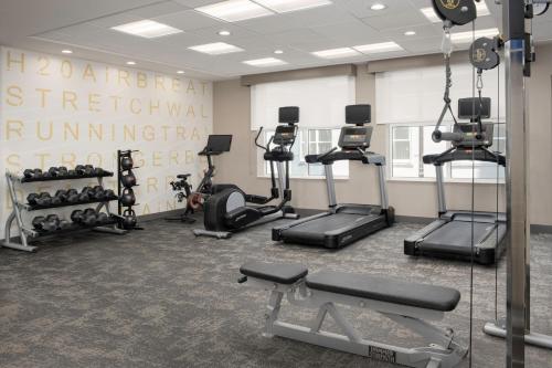 a gym with treadmills and exercise equipment in a room at Residence Inn Birmingham Hoover in Hoover