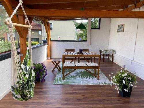 Un balcón o terraza en Błękitne Studio