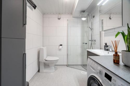 Koupelna v ubytování Modern flat in city centre