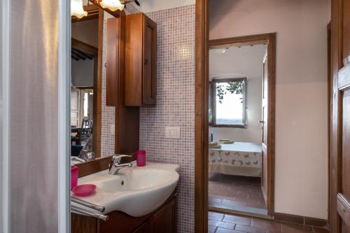 a bathroom with a sink and a mirror at Martignana in Empoli