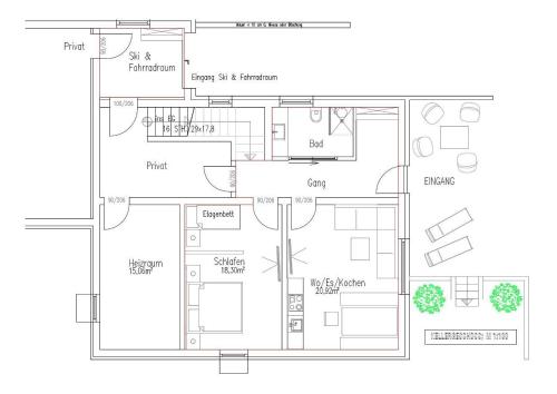 a floor plan of a house at Ferienwohnung Saxenhammer in Vandans