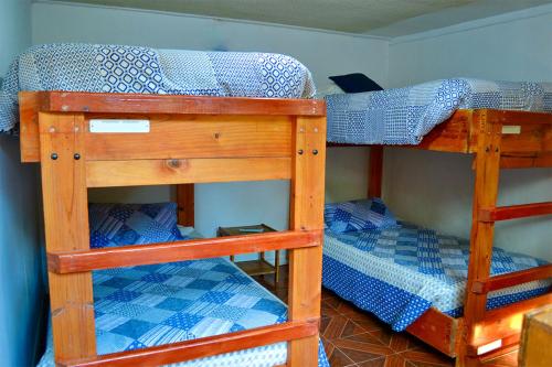 a room with two bunk beds in a room at Hostal Michel in Vicuña