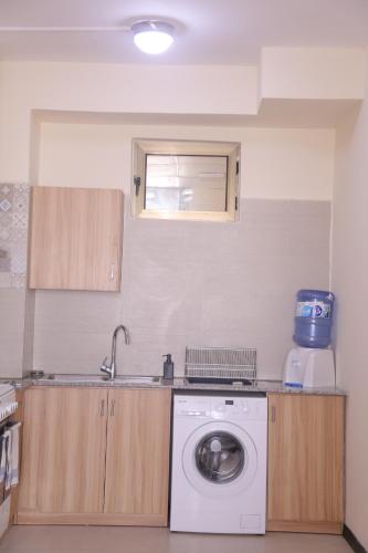 a kitchen with a washing machine and a sink at Matts Realestate in Addis Ababa