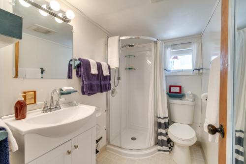 A bathroom at Bayfront Red Creek Vacation Rental with Boat Dock!