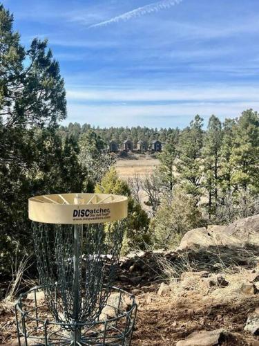 a frisbee disk in the middle of a field at Scenic Luxury Villa! in Show Low