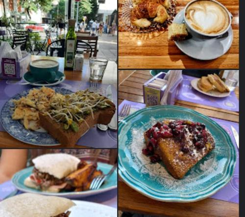 a collage of different pictures of food and drinks at Welcome from Belgrano R Room in Buenos Aires