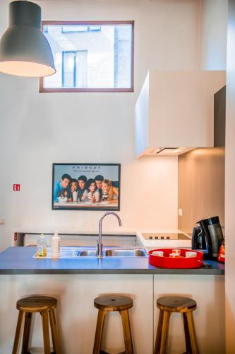 Kuchyň nebo kuchyňský kout v ubytování Unieke woning in het historisch stadscentrum