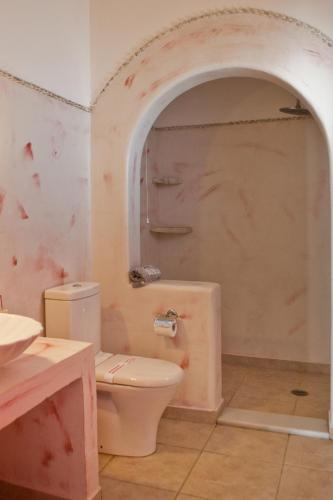 a bathroom with a toilet and a sink at Viva Mare Foinikounta in Finikounta