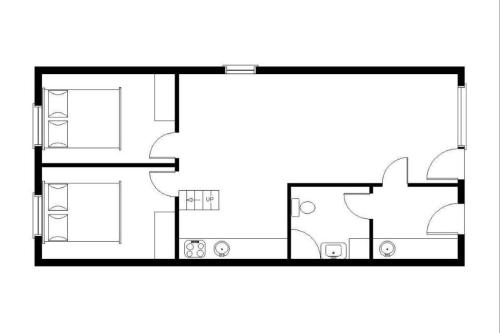 a black and white floor plan of a house at Kerteminde Byferie - Hyrdevej 83 - 85J in Kerteminde