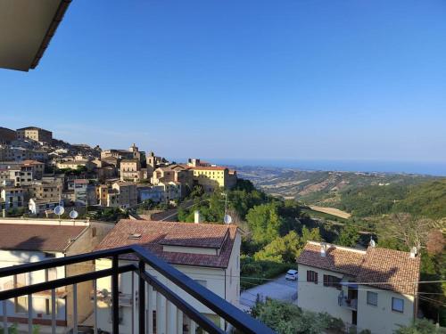a view of a city from a balcony at B&B La Finestra Sul Mare in Ripatransone