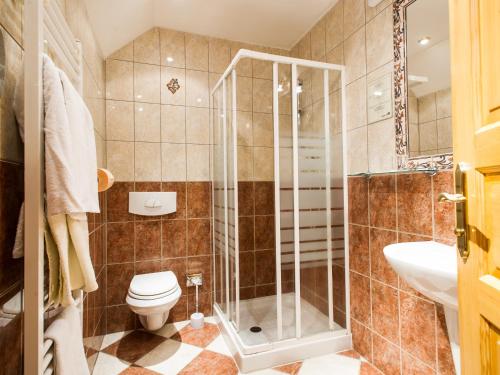 Koupelna v ubytování Hotel Šumava