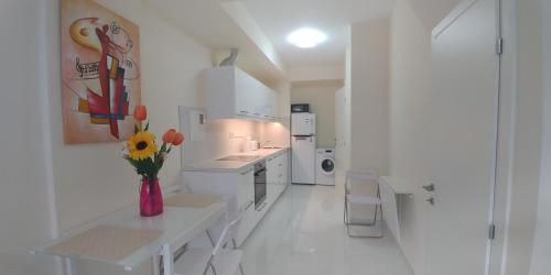 Kuchyň nebo kuchyňský kout v ubytování Galatex Beach Apartment
