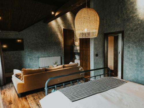 Postel nebo postele na pokoji v ubytování Runa Farm