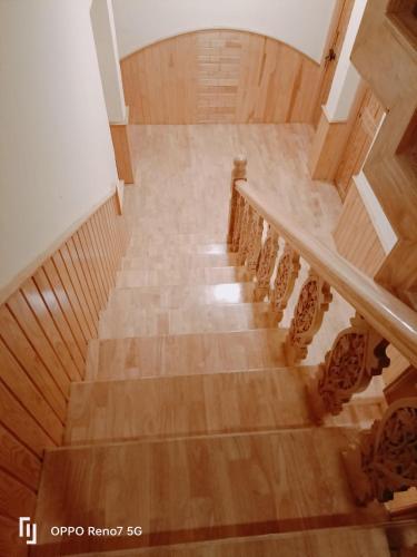 an overhead view of a staircase in a house at Moonshine Homestay Kashmir in Srinagar