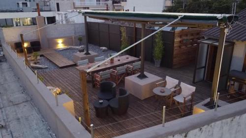 an aerial view of a patio on a roof at City Loft 2 (Stamatina's Luxury Apartments) in Alexandroupoli