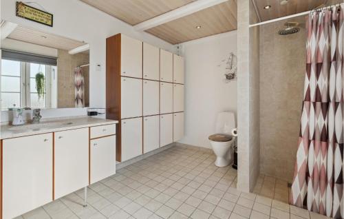 a bathroom with a toilet and a sink at Cozy Home In Egernsund With Wifi in Egernsund