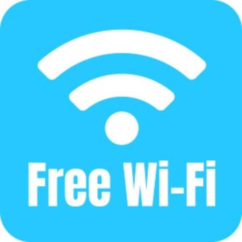 a free wifi sign with the text free wifi at Only for one group Cheaper for 6th & 7th guest 市街地中心部 一棟貸しの宿 in Takayama