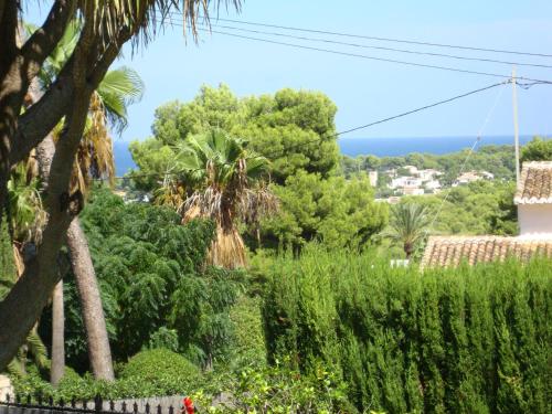 a view of the ocean from the garden at "VILLA VISTA JAVEA" - Habitaciones vacacionales in Jávea