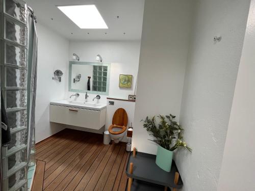 Koupelna v ubytování Hus og have i Herning, 100 kvm ialt