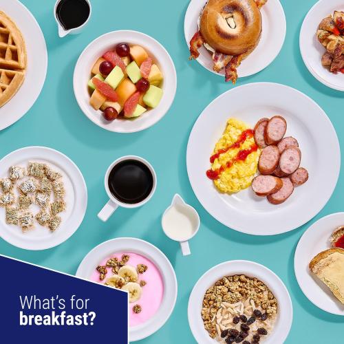 a collage of different plates of breakfast foods at Hampton by Hilton Stuttgart City Centre in Stuttgart