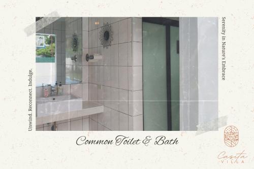 a picture of a bathroom with a shower and a sink at Casita Villa at Alfonso Cavite 