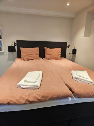 Säng eller sängar i ett rum på Stad och strand i Höganäs