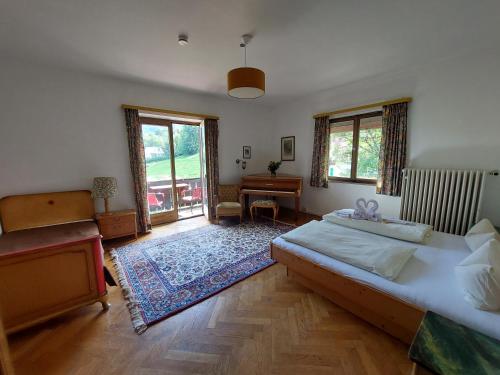 Postel nebo postele na pokoji v ubytování Landhaus Schönblick