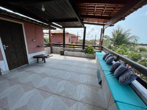 Balkoni atau teres di Charmoso Chalé Triplex - Centro da Pipa