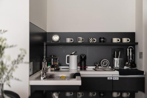 双層公寓 Duplex Apt.にあるキッチンまたは簡易キッチン