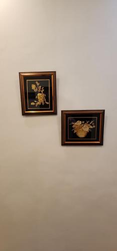 two pictures hanging on a white wall at Red Fort Hotel Gulberg in Lahore