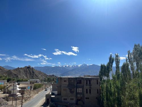 a view of a city with mountains in the background at Crown Himalaya in Leh