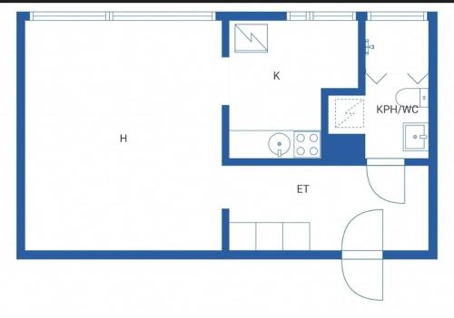 a floor plan of a small apartment at Kaupunkikoti erinomaisella sijainnilla in Porvoo