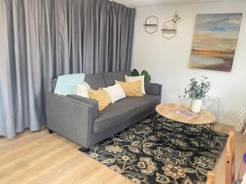 A seating area at NEW private tiny home near GreenLake/Lightrail/I-5