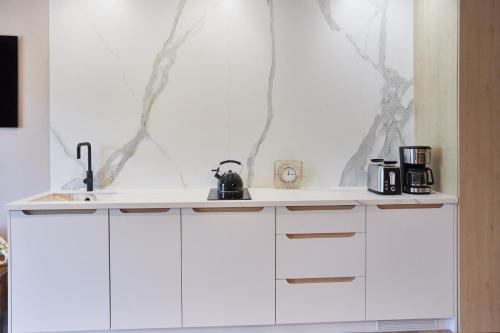 Η κουζίνα ή μικρή κουζίνα στο Apartamenty Świnoujście - Bałtycki